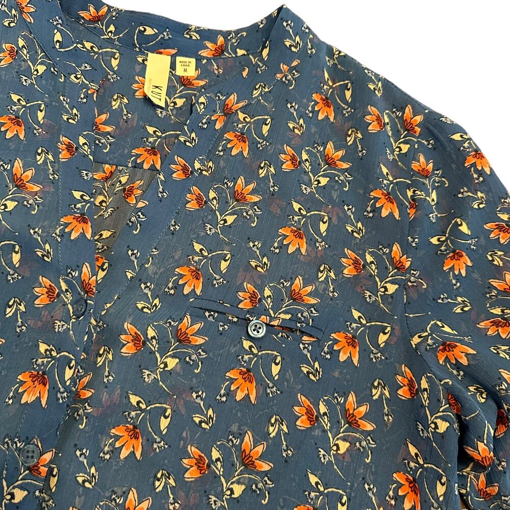 Kut from the Kloth Womens blue floral blouse, Size Medium - Picture 7 of 7